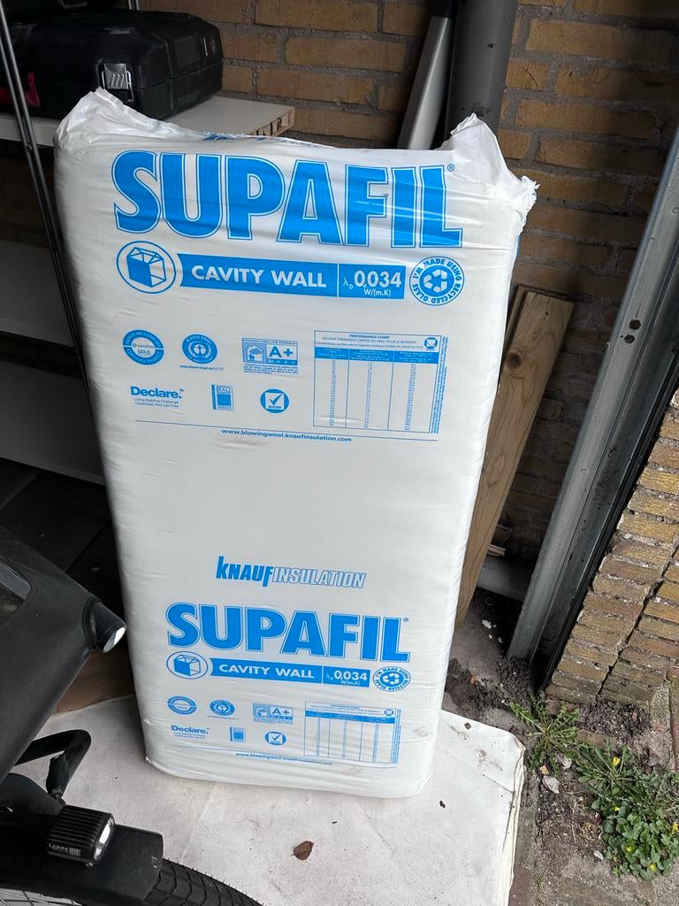 Knauf Supafil minerale wol 1 pak, Nieuw, Minder dan 5 m², Muurisolatie, Glaswol
