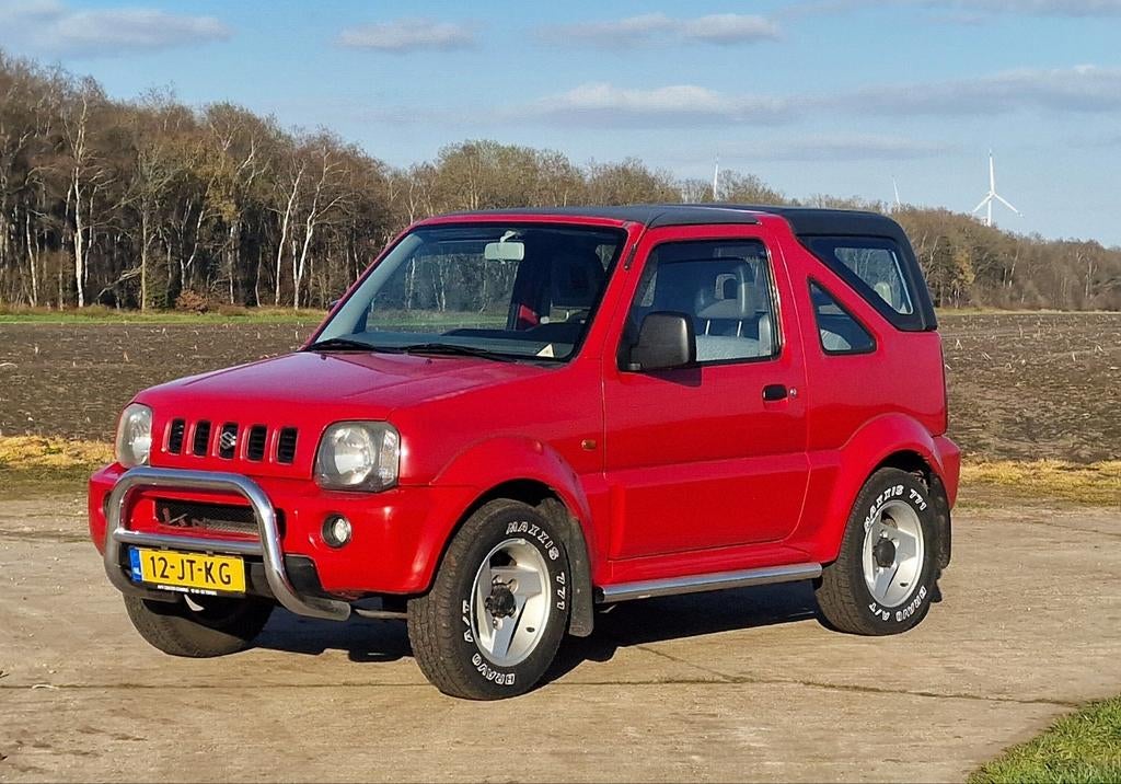 Suzuki Jimny 1.6 Cabrio 4WD 2002 Rood, 13 km/l, Stof, 4 cilinders, 4 stoelen