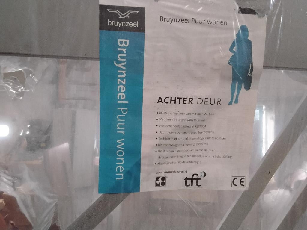 Nieuwe hart houten merbauw achter buitendeur 93x201.5 cm, Doe-het-zelf en Verbouw, Ophalen, Nieuw, Buitendeur, 200 tot 215 cm