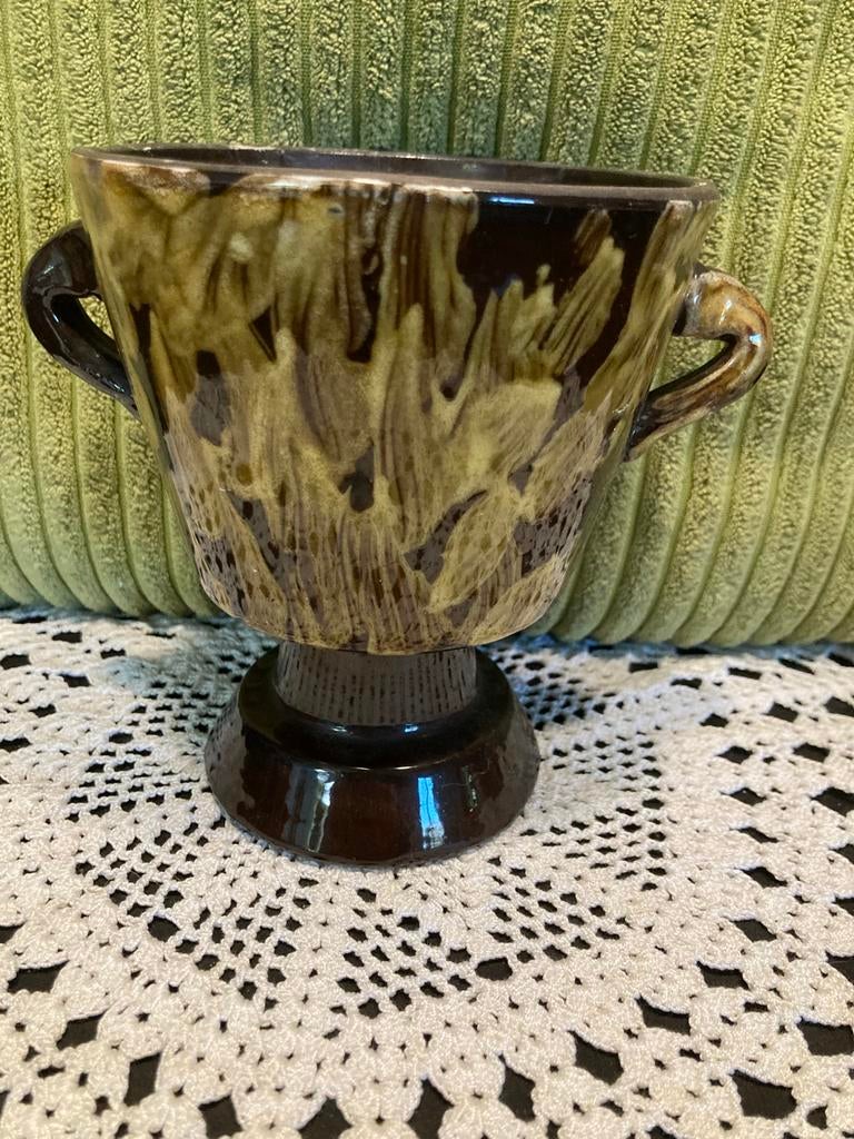 Vintage bloempotje, bruin (070426), Rond, Ophalen of Verzenden, Zo goed als nieuw, Aardewerk