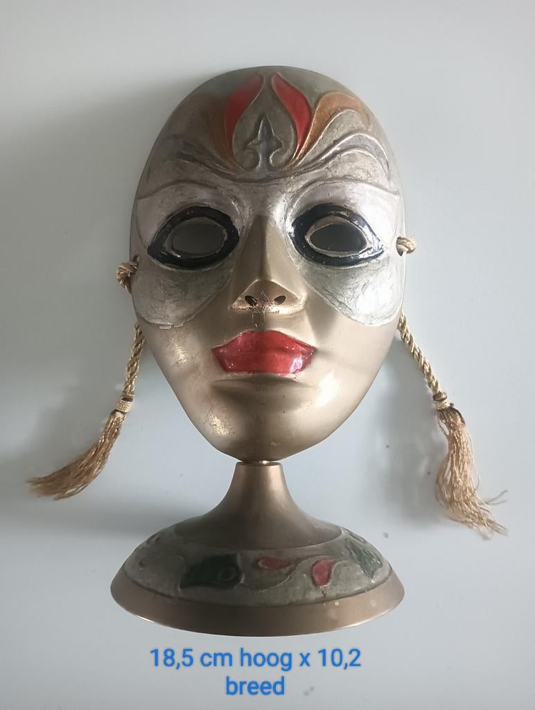 9 Verschillende maskers van koper/ messing, Ophalen of Verzenden