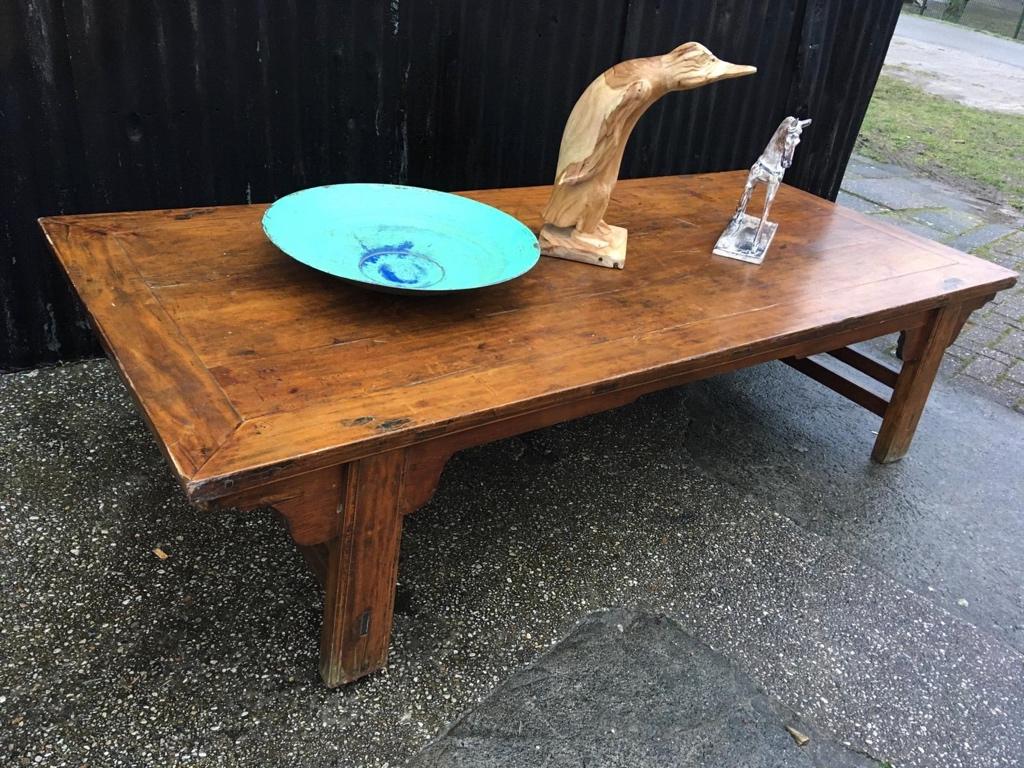 Chinese salontafel elmwood groot chinees tafel 209 cm, Ophalen of Verzenden