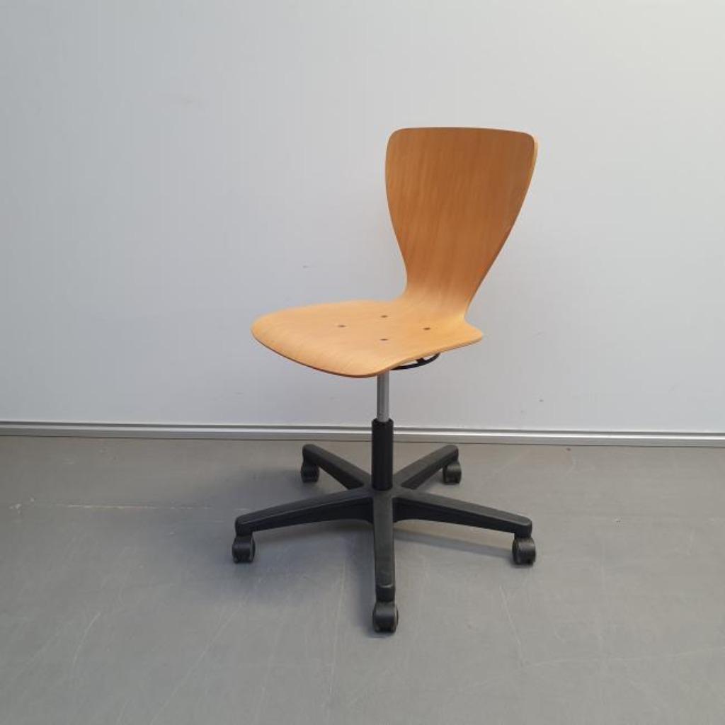 GROTE VOORRAAD Houten bureaustoelen schoolstoel verrijdbaar, Ophalen of Verzenden, Gebruikt, Zwart