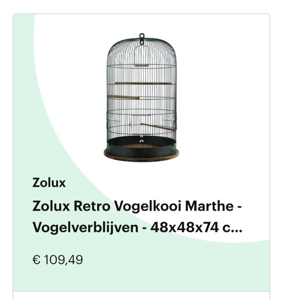 Vogelkooi. (Zolux Retro), Dieren en Toebehoren, Vogels | Hokken en Kooien, Ophalen, Gebruikt, Metaal, Vogelkooi