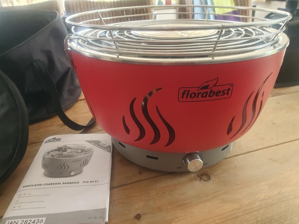 Terras camping BBQ met ventilator, Ophalen