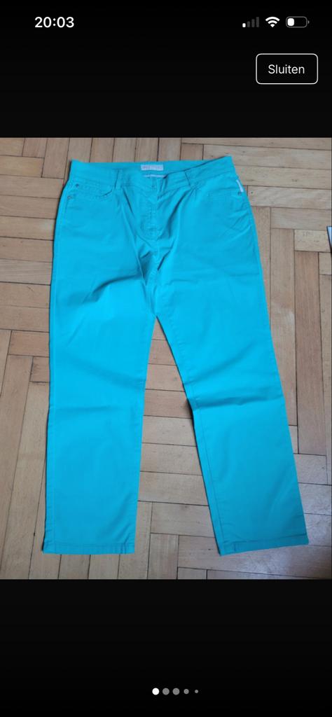 Turquoise broek met smalle pijpen - Zo goed als nieuw, Ophalen of Verzenden, Zo goed als nieuw, Overige kleuren