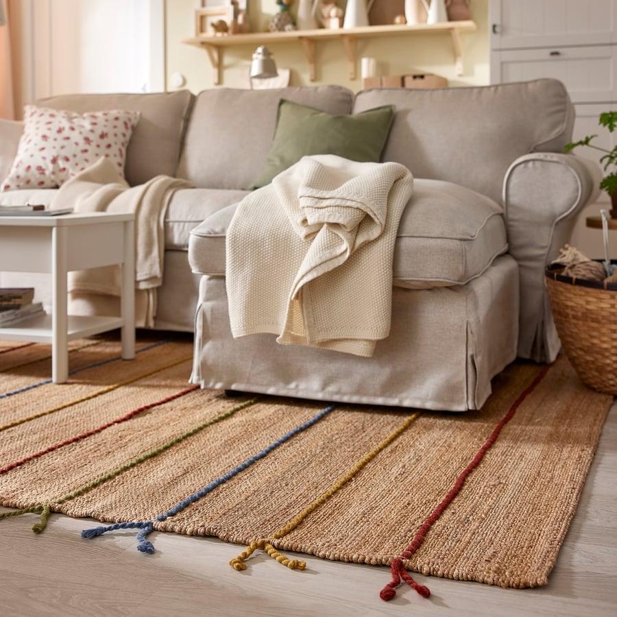 Nieuw IKEA Raklev handgeweven tapijt kleed 170x240 - Jute, Huis en Inrichting, Ophalen, Beige, 150 tot 200 cm, Rechthoekig