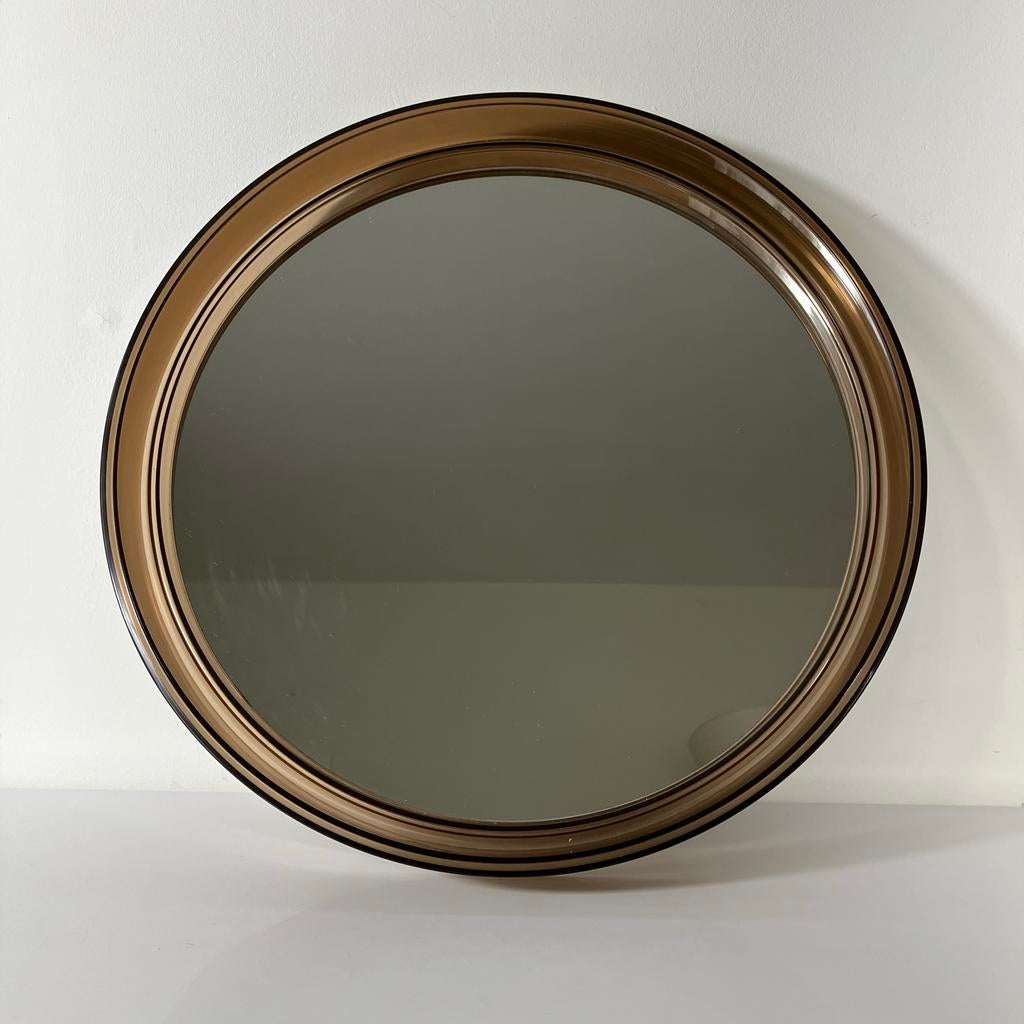Ronde Spiegel - Space Age jaren 60, Huis en Inrichting, Woonaccessoires | Spiegels, Gebruikt, Rond, Ophalen of Verzenden, Minder dan 100 cm