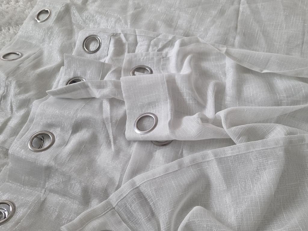 3 stuks witte gordijnen met ringen, Ophalen, Gebruikt, Wit, 200 cm of meer