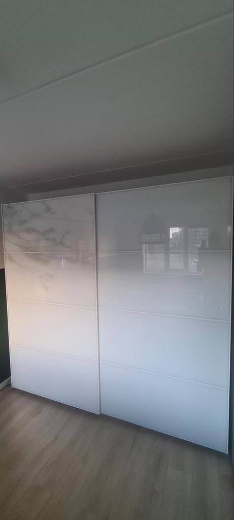 LET OP! ENKEL 2x schuifdeur PAX inclusief schuifrails., Ophalen, Gebruikt, 200 cm of meer, Glas