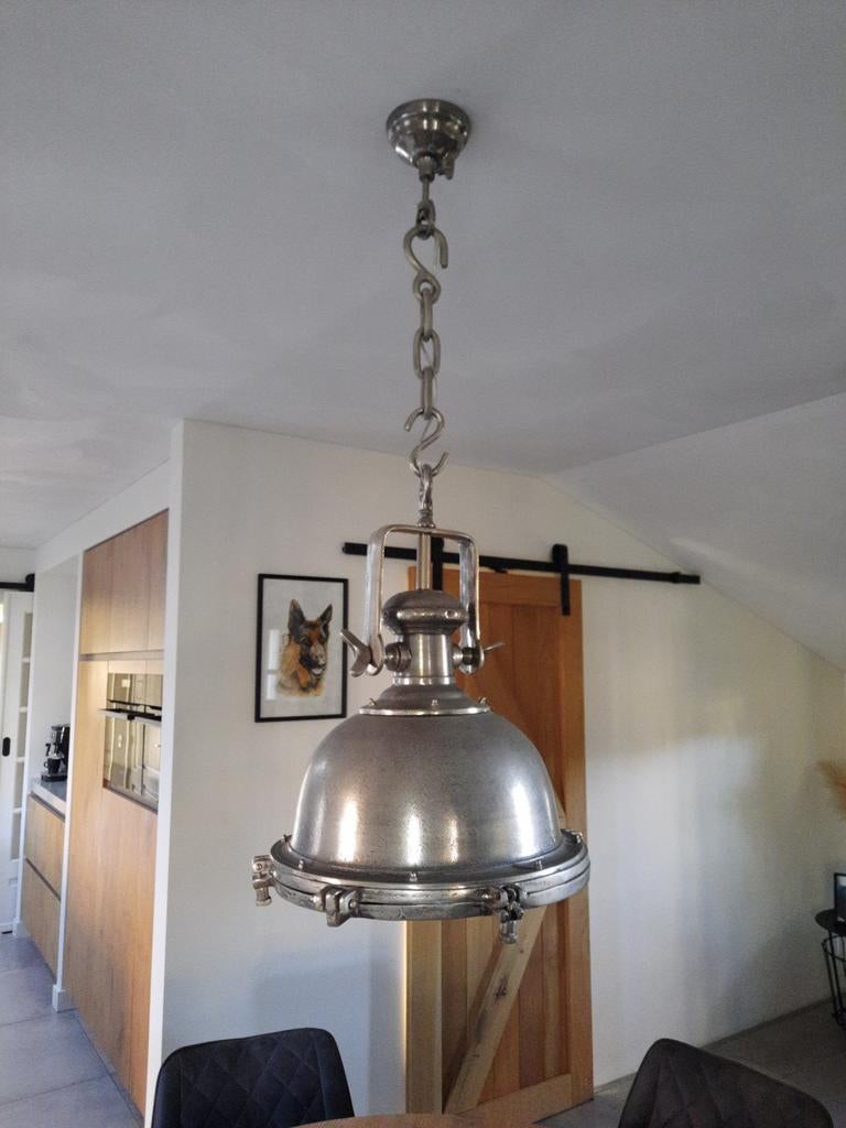 Industriële hanglampen - Vintage fabriekslamp, Gebruikt, Ophalen of Verzenden, Industrieel, Vintage, Fabriek, Metaal