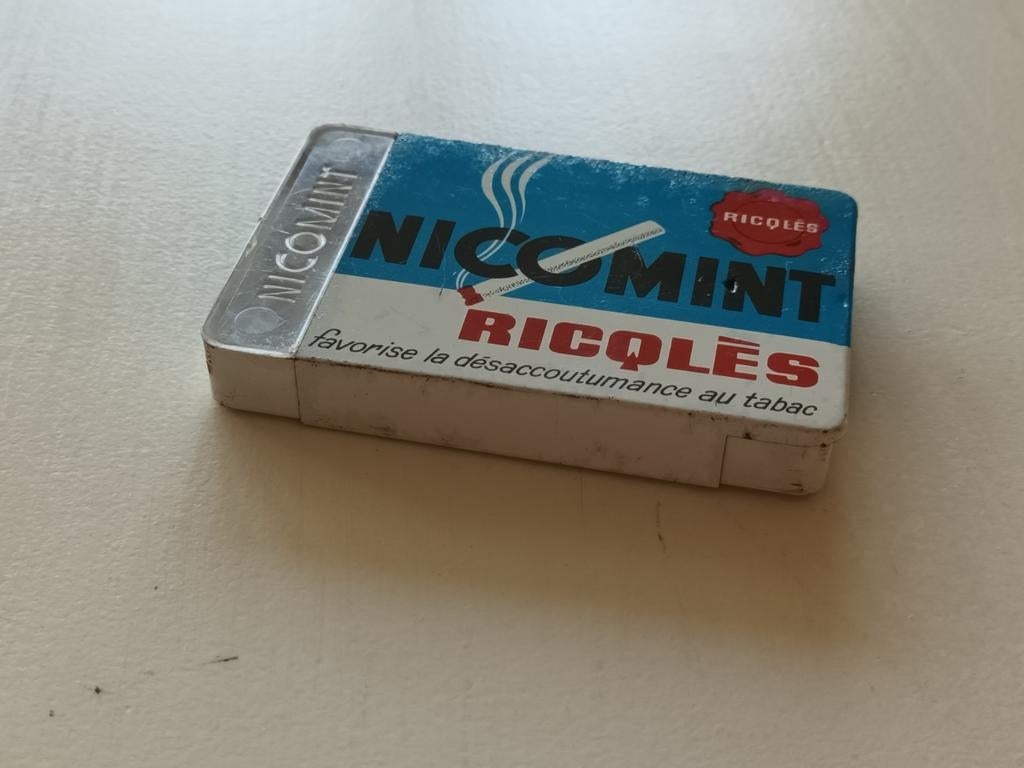 Vintage Nicomint Ricoles Blikje, Ophalen of Verzenden, Gebruikt, Tabaksdoos of Verpakking
