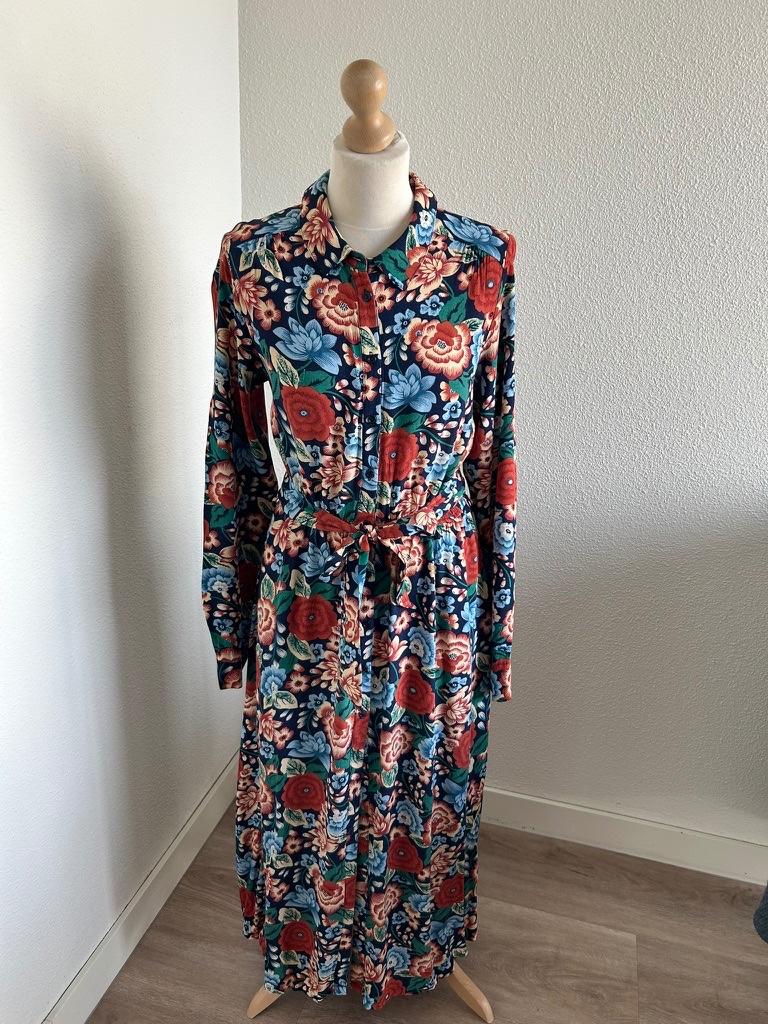 King Louie maat 44 bloemen blouse jurk 3156, Blauw, Maat 42/44 (L), Ophalen of Verzenden, Zo goed als nieuw