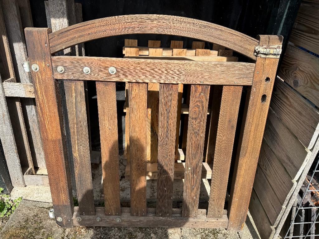 Tuinpoortje van hardhout, Ophalen, Gebruikt, 100 tot 150 cm, 100 tot 150 cm