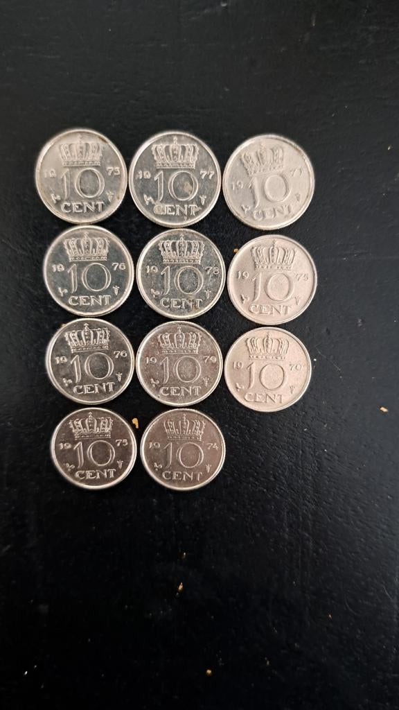 10 cent munten Koningin Juliana (diverse jaartallen), Postzegels en Munten, Munten | Nederland, Ophalen of Verzenden, Koningin Juliana