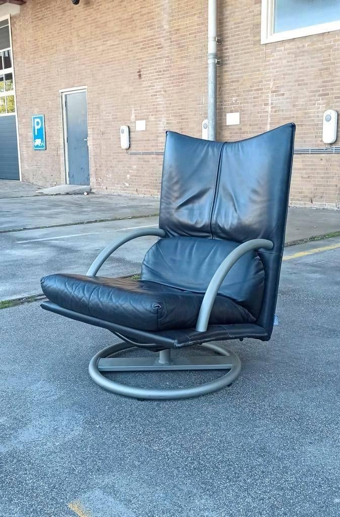 Vintage Rolf Benz leren swivel fauteuil, Torino BMP, Huis en Inrichting, Fauteuils, Ophalen, Tweedehands, Tweedehands, 75 tot 100 cm