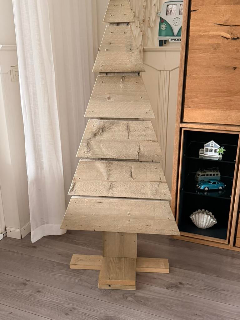 Steigerhout Kerstboom 147 cm hoog, Diversen, Kerst, Ophalen, Nieuw