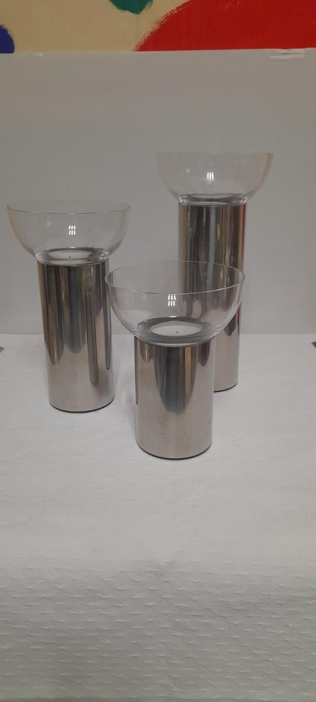 Vintage George Jensen Kandelaars Set, Ophalen of Verzenden, Zo goed als nieuw, Nvt, Metaal