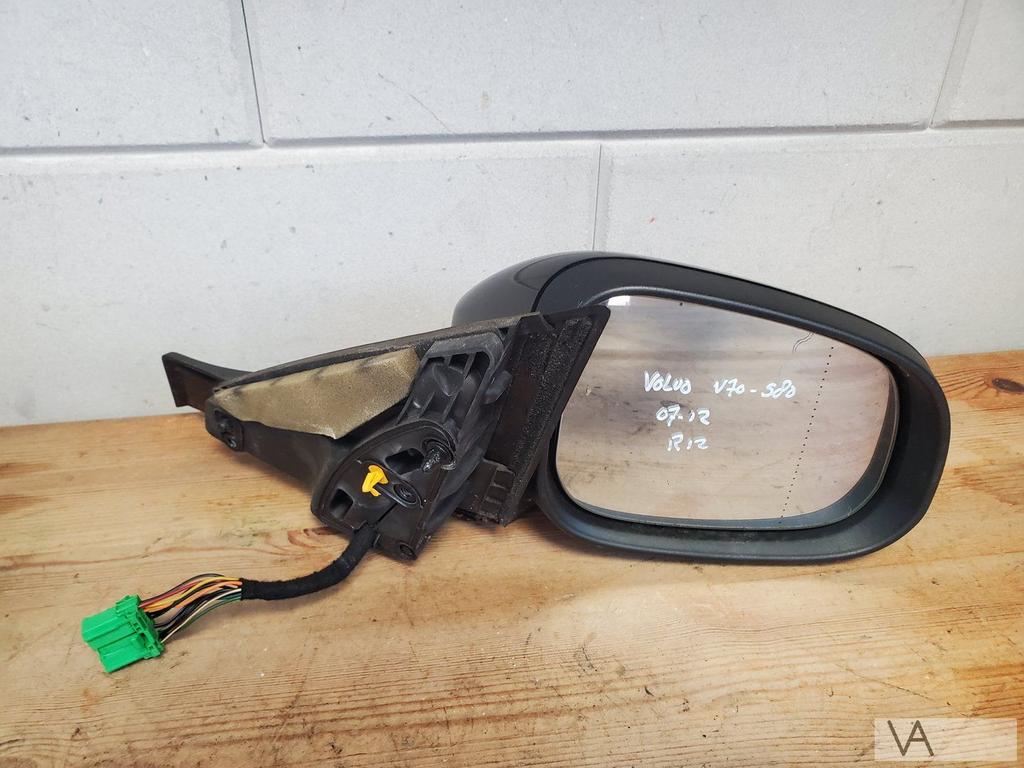 Volvo V70 S80 2007 -2012 spiegel rechts zwart 12 draden €100, Ophalen of Verzenden, Gebruikt, Volvo