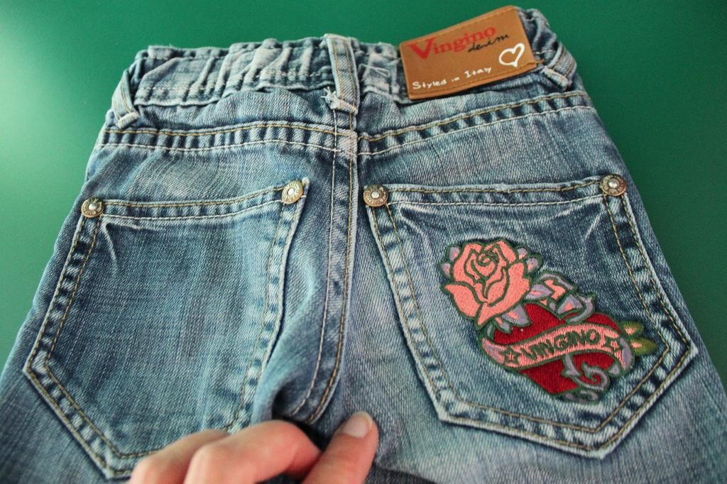 Stoere spijkerbroek van Vingino mt 2 (= 92), Broek, Meisje, Ophalen of Verzenden, Zo goed als nieuw