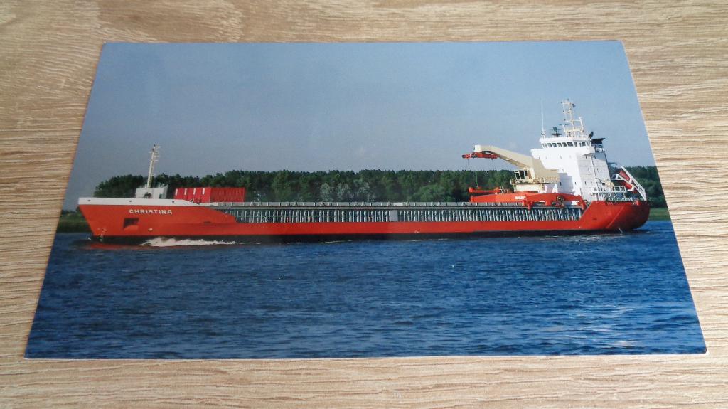 m.s Christina, Verzamelen, Scheepvaart, Verzenden, Zo goed als nieuw, Kaart, Foto of Prent