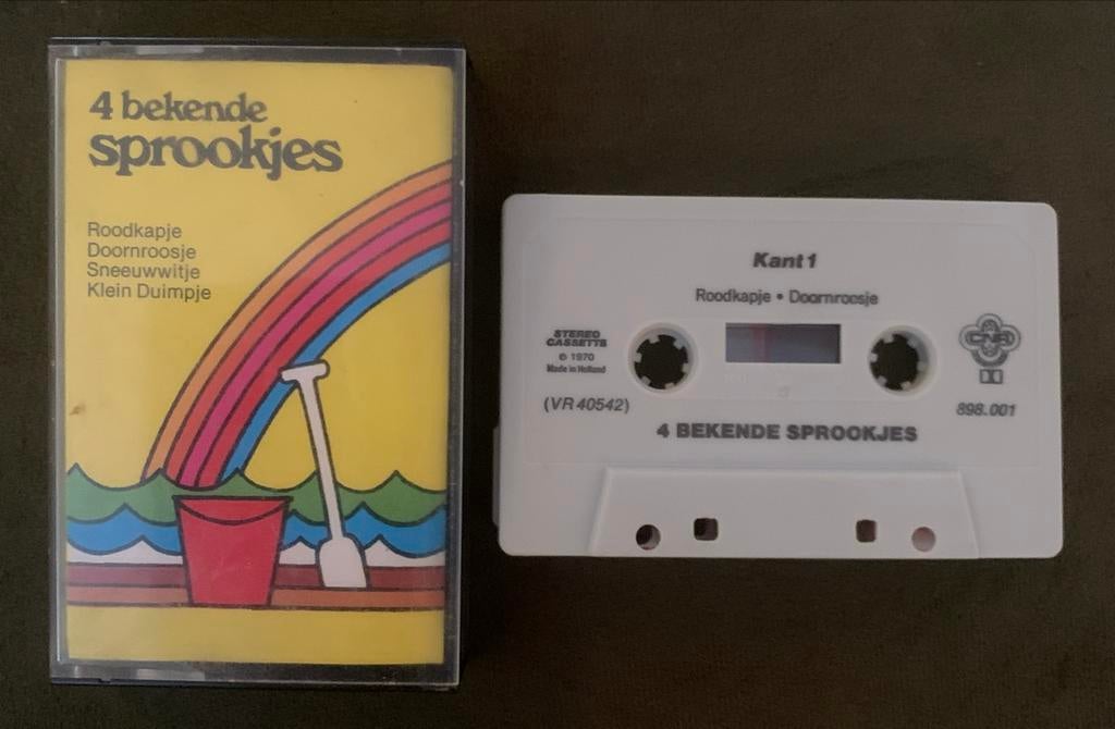 4 Bekende Sprookjes Cassettebandje 1970, Kinderen en Jeugd, 1 bandje, Ophalen of Verzenden, Zo goed als nieuw