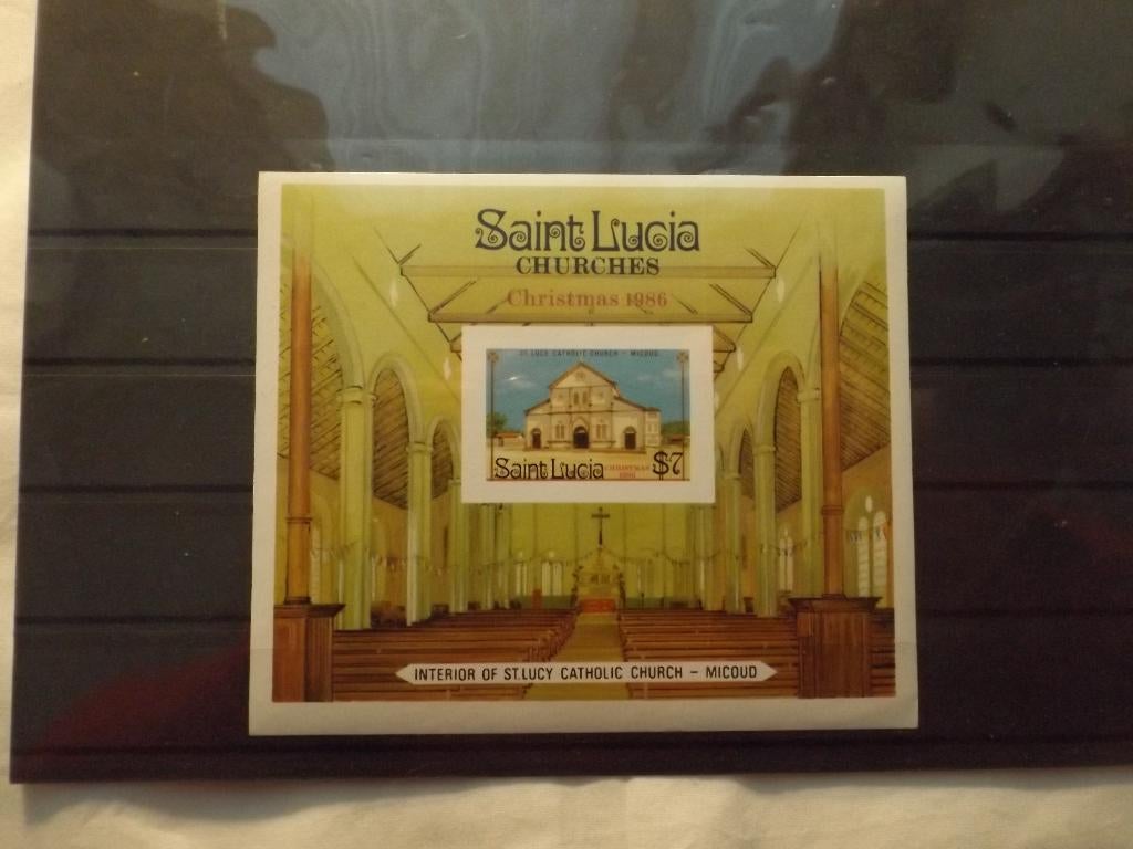 St. Lucia blokje Christmas 1986, Postzegels en Munten, Ophalen of Verzenden, Postfris