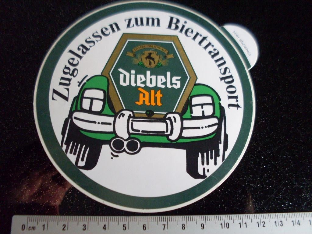 sticker diebels alt logo zugelassen zum biertransport logo, Verzamelen, Ophalen of Verzenden, Zo goed als nieuw, Merk