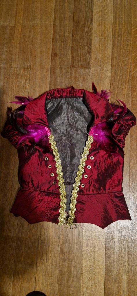 Bordeau rood meisjes giletje, maat 128, carnaval, Ophalen of Verzenden, 122 t/m 128, Meisje