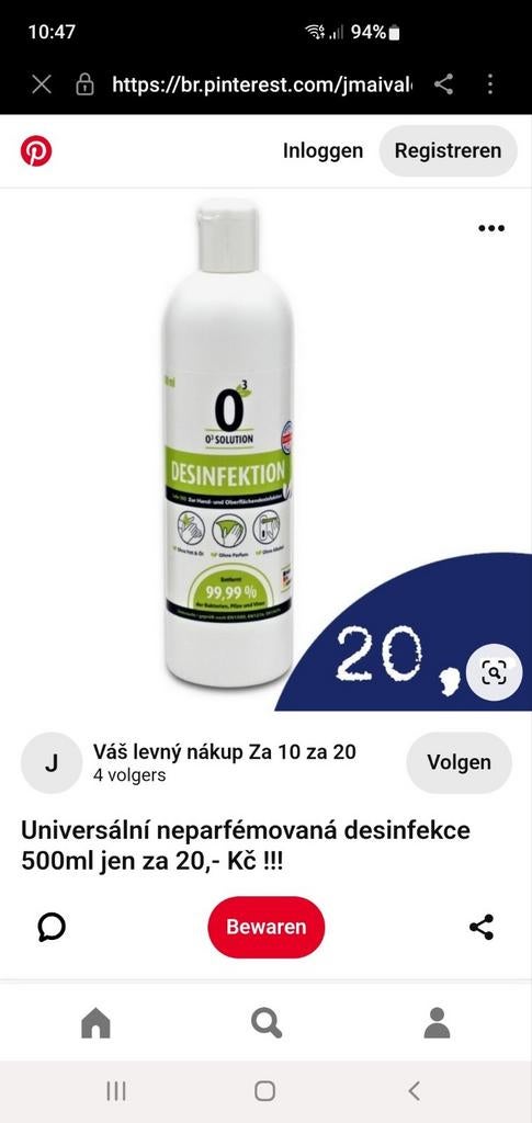 desinfectie, Ophalen, Schoonmaakmiddel