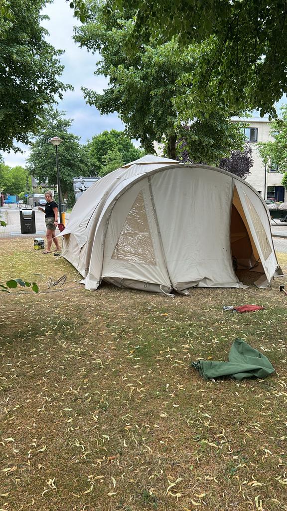 Karsten 360 Tent met Compressor & Uitbreidingen, Caravans en Kamperen, Tenten, meer dan 6, Gebruikt, Ophalen