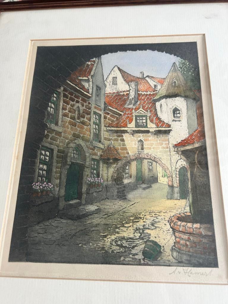 Antoon van Hemert Tekening/Schilderij Ingelijst, Ophalen of Verzenden