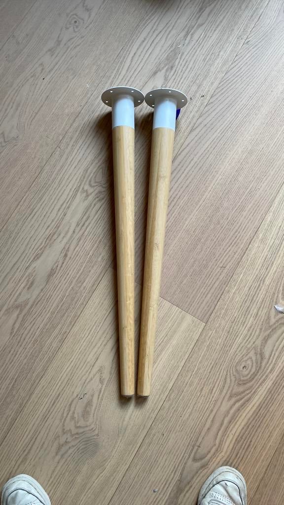 2x Hilver Ikea tafelpoten bamboe, Ophalen of Verzenden, Zo goed als nieuw, Rond, 50 tot 100 cm