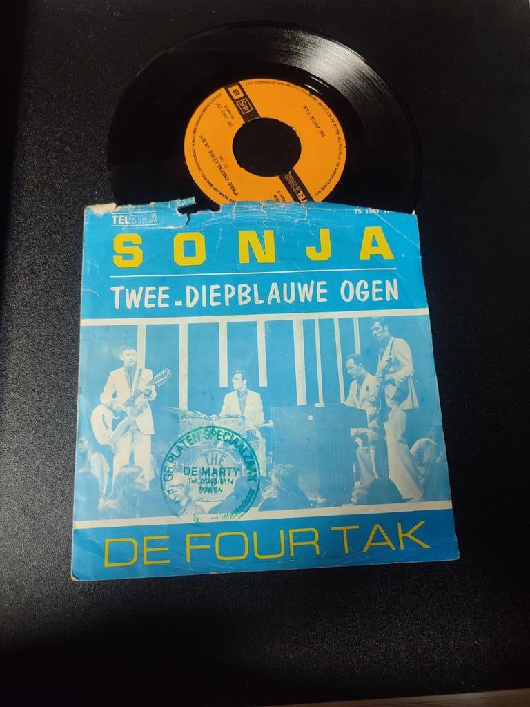 De four tak twee diepblauwe ogen Telstar, Cd's en Dvd's, Vinyl | Nederlandstalig, Ophalen of Verzenden, Gebruikt, Overige formaten