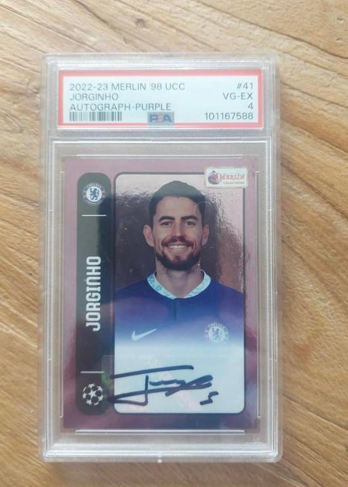 Jorginho Chelsea 07/25 Autograph PSA, Ophalen of Verzenden, Zo goed als nieuw, Plaatje