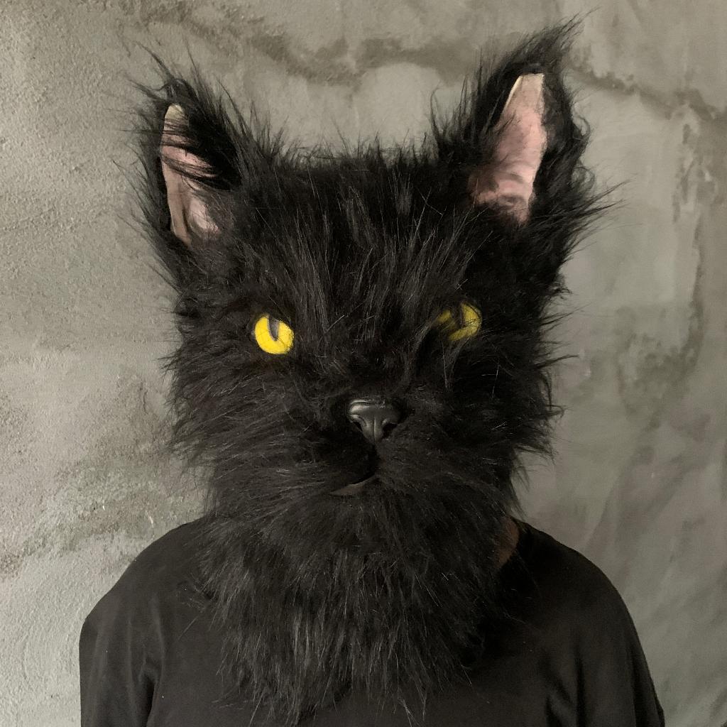 Zwarte Kat Furry Masker Fursuit Fur Suit Hoofd Fursuit, Verzenden, Nieuw, Overige typen