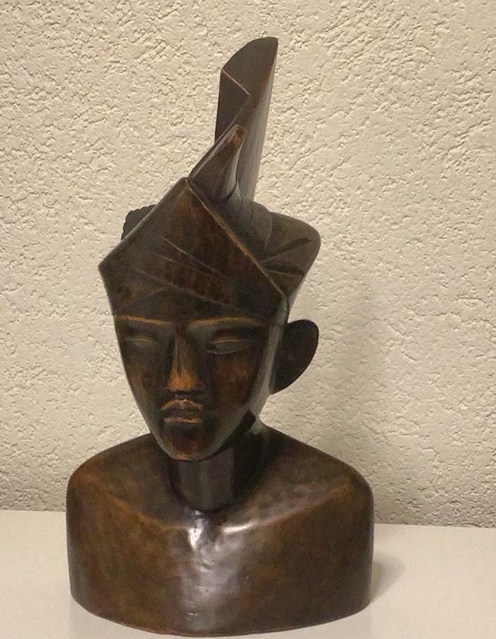Houten Balinese beeld buste Indonesië, Antiek en Kunst, Verzenden