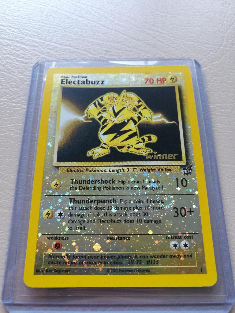 Electabuzz Winner Best Promo, Hobby en Vrije tijd, Verzamelkaartspellen | Pokémon, Verzenden, Gebruikt, Losse kaart, Foil