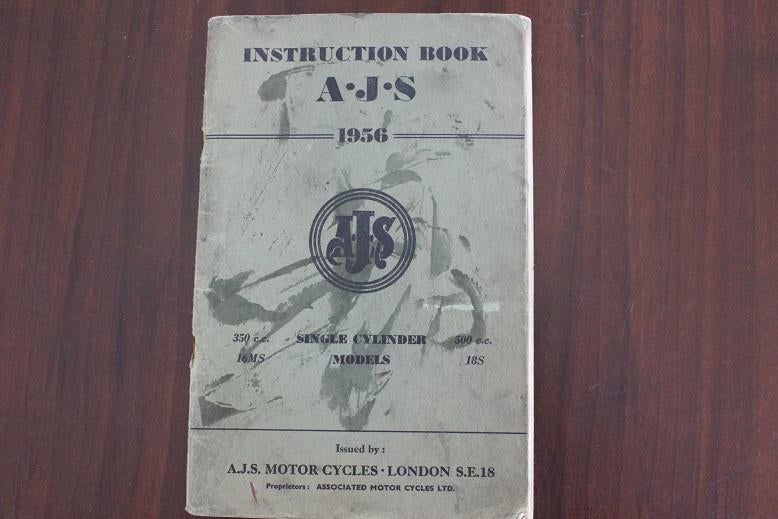A.J.S. 1956 motorcycle instruction book350cc 500cc singles, Ophalen of Verzenden, Overige merken