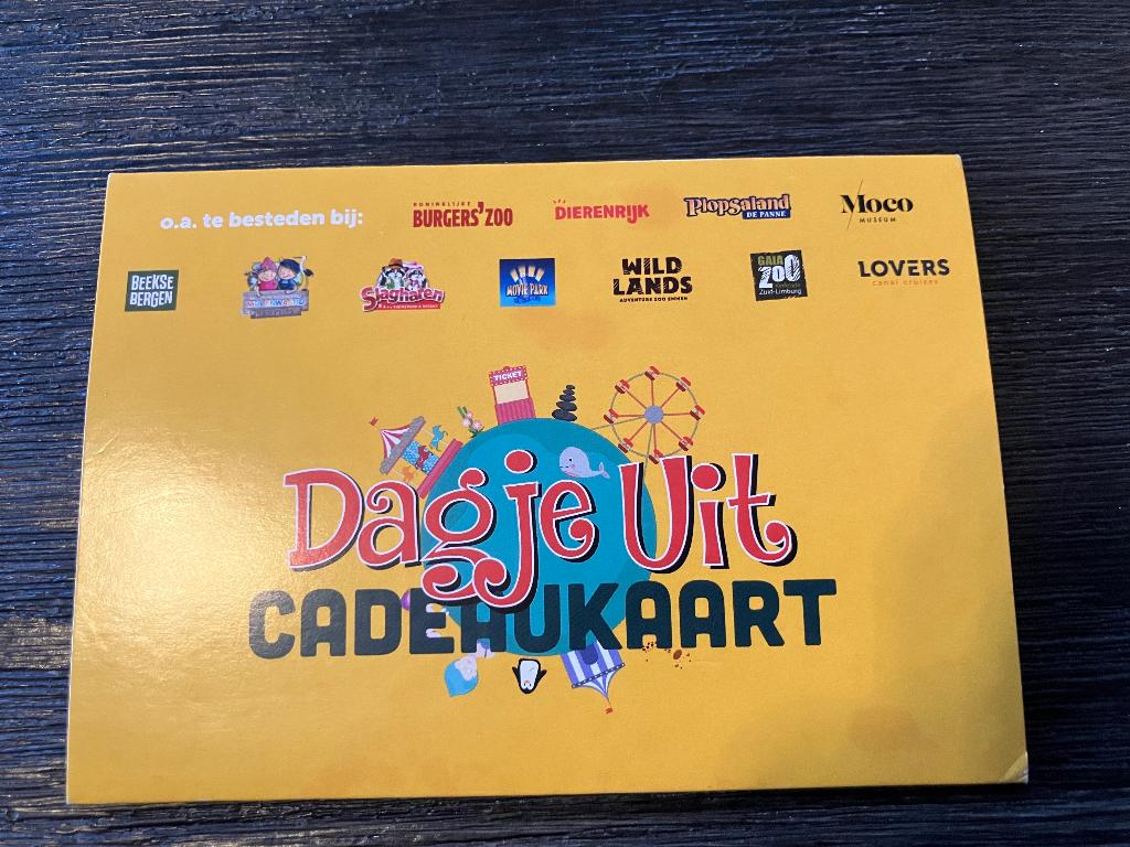 Dagje uit Cadeaukaart 60 euro waarde, Twee personen, Cadeaubon, Overige typen