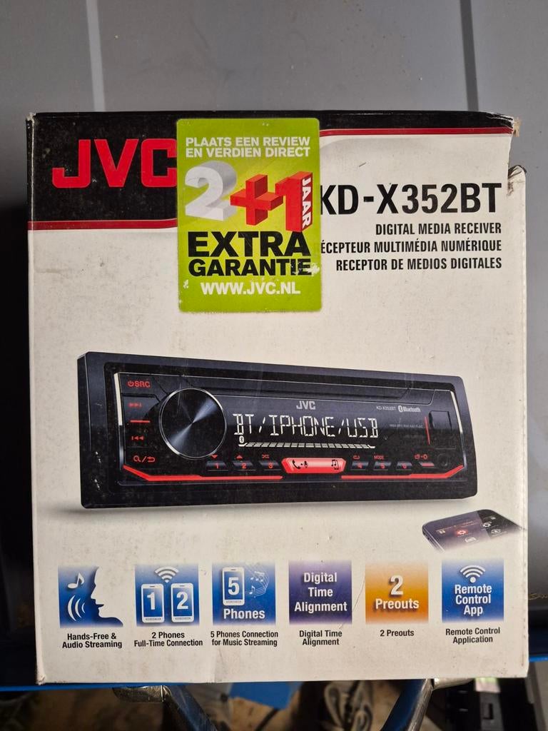 JVC KD-X352BT Autoradio - Nieuwstaat, Ophalen of Verzenden, Zo goed als nieuw