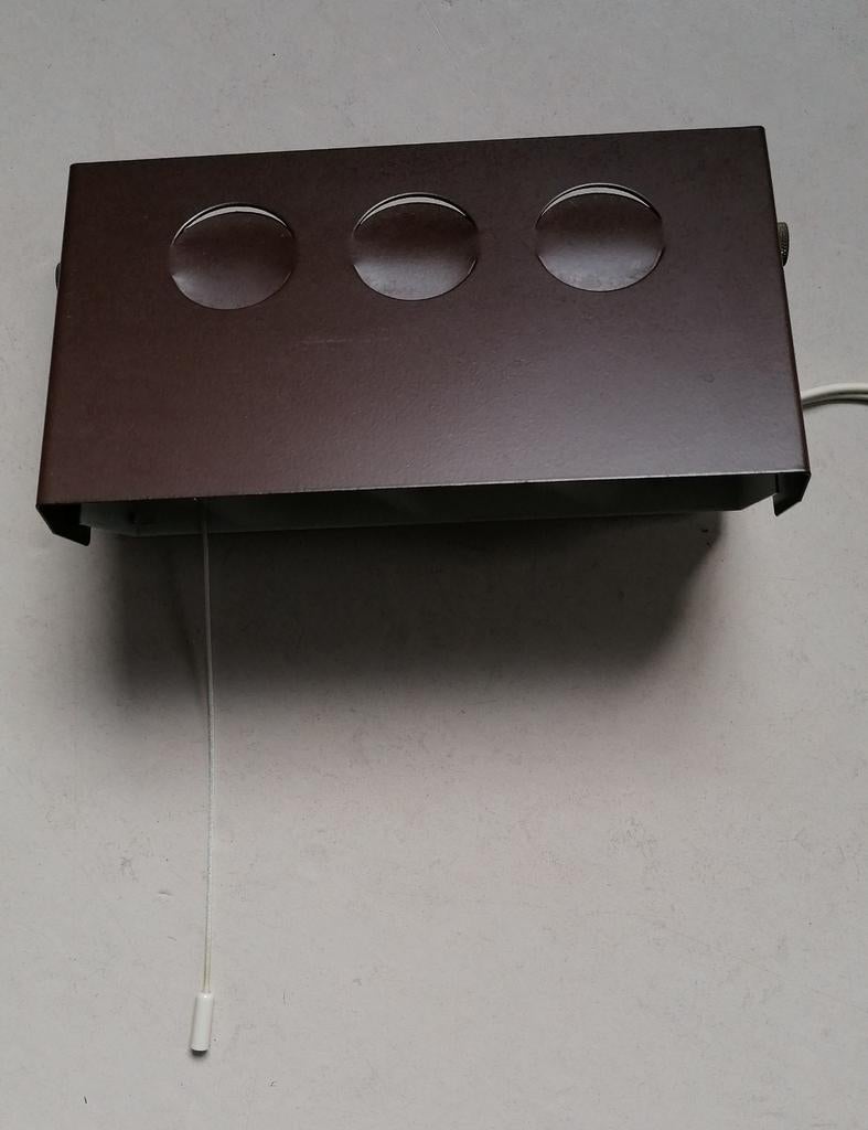 Vintage bedlampje bruin, Anvia Elco Lite design, Ophalen of Verzenden, Zo goed als nieuw, Metaal, Sixties, Anvia Elco Lite design