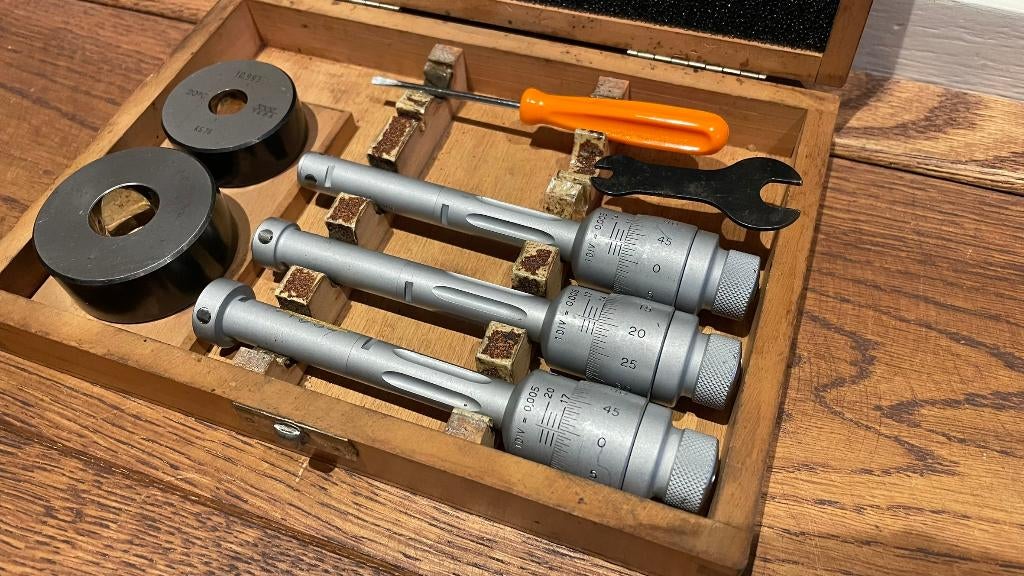 Tesa 3 punt binnen micrometer Set 11-20mm 0,005mm, -, Ophalen of Verzenden, Zo goed als nieuw, Tesa SA