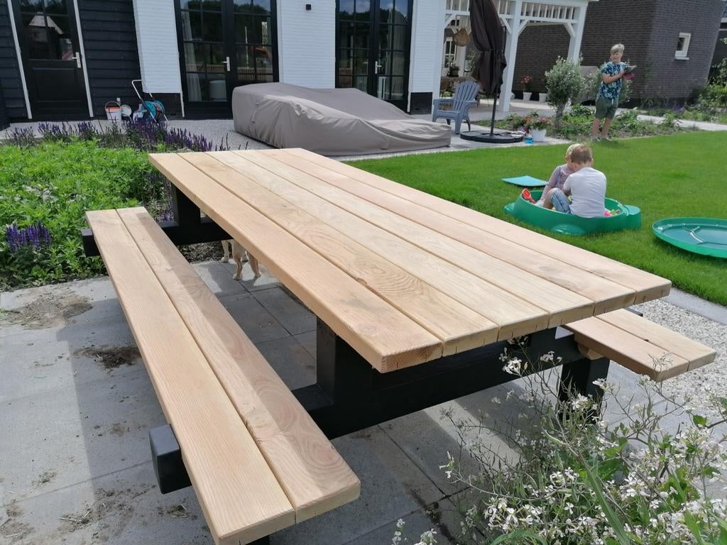 STOERE MAATWERK PICKNICKTAFELS, Ophalen of Verzenden, Zo goed als nieuw, Rechthoekig