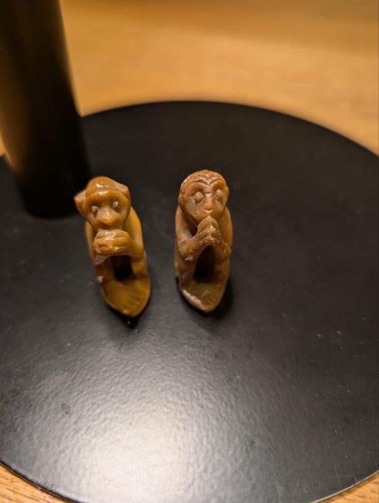 Speksteen aapjes - mini decoratie, Ophalen of Verzenden, Poppenhuis