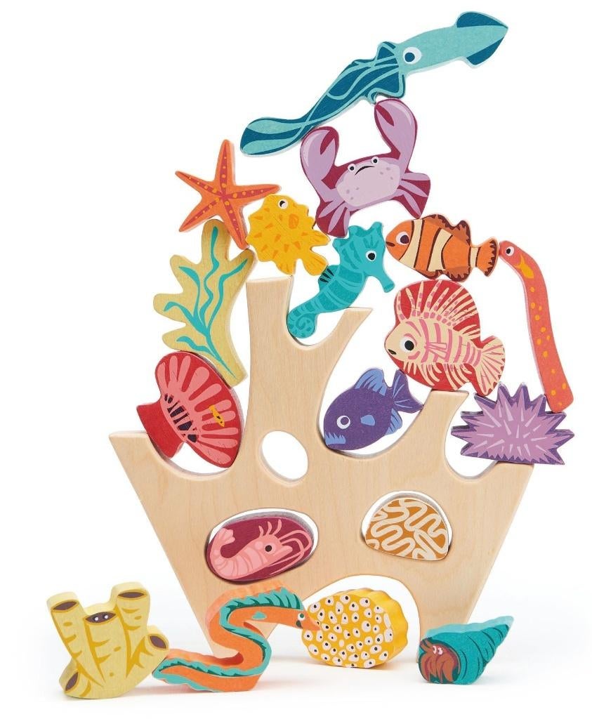 Stapelspeelgoed Hout Koraal Zeedieren Tender Leaf Toys, Kinderen en Baby's, Speelgoed | Houten speelgoed, Dam bv, Info@dam.be