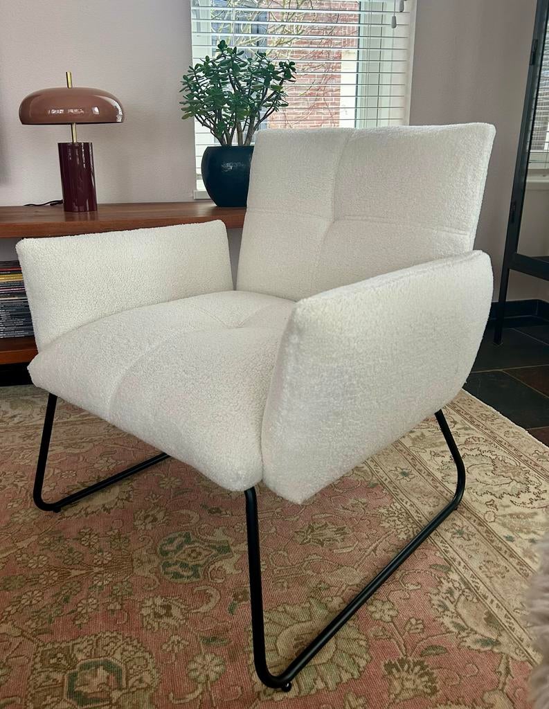 Stijlvolle fauteuil met zachte bekleding, Ophalen, 75 tot 100 cm, Zo goed als nieuw, Stof