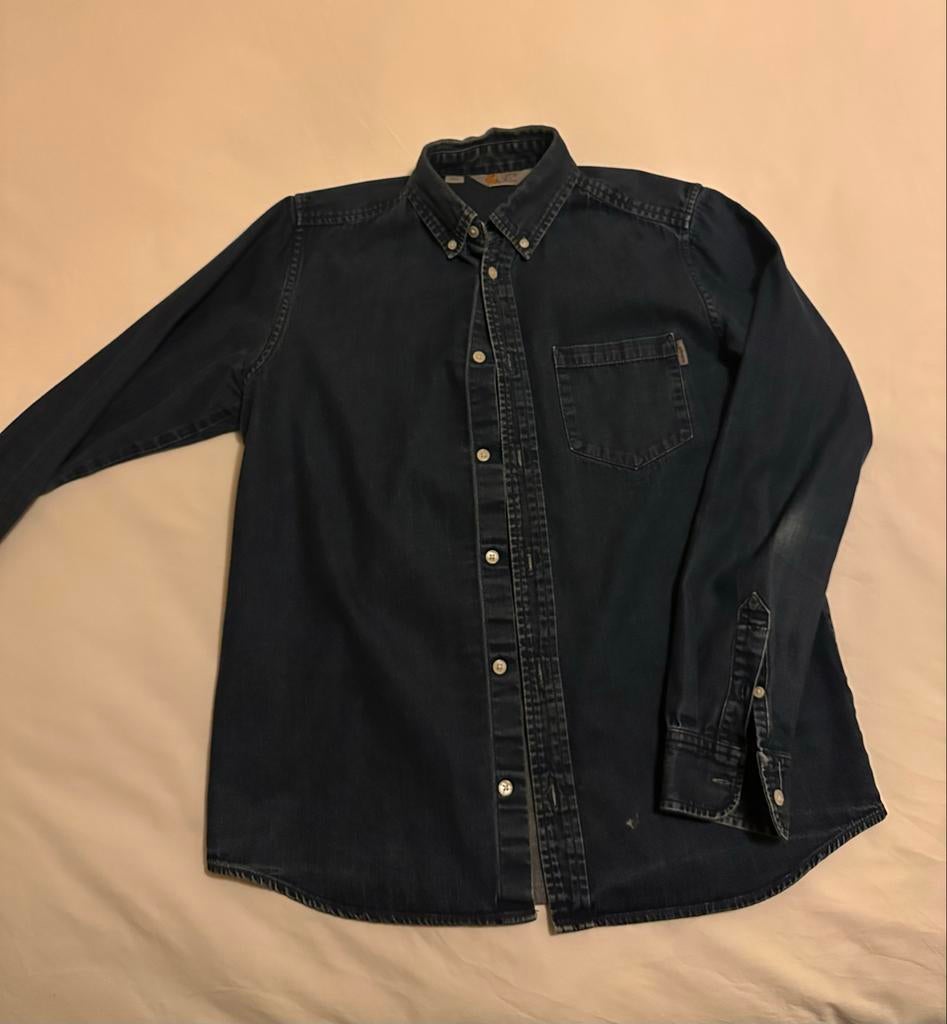 Carhartt Denim Overhemd - Maat M - Goede Staat, Ophalen of Verzenden, Gedragen, Blauw, Halswijdte 39/40 (M)