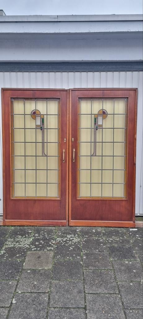 Verschillende sets ensuite deuren glas in lood, Hobby en Vrije tijd, Overige Hobby en Vrije tijd, Ophalen