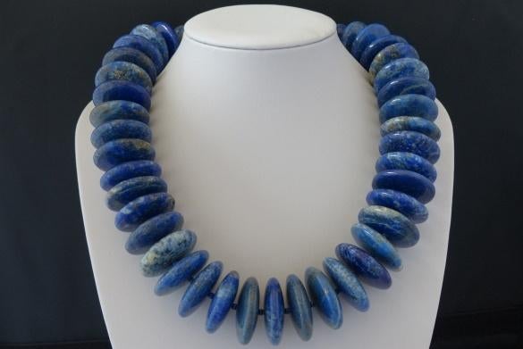 LAPIS LAZULI (3 cm) ketting/oorhanger-set, Verzenden, Overige materialen, Ketting, Met edelsteen